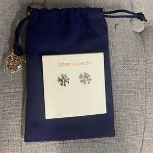 Tory Burch Kira Stud Earning - Silver - NWT